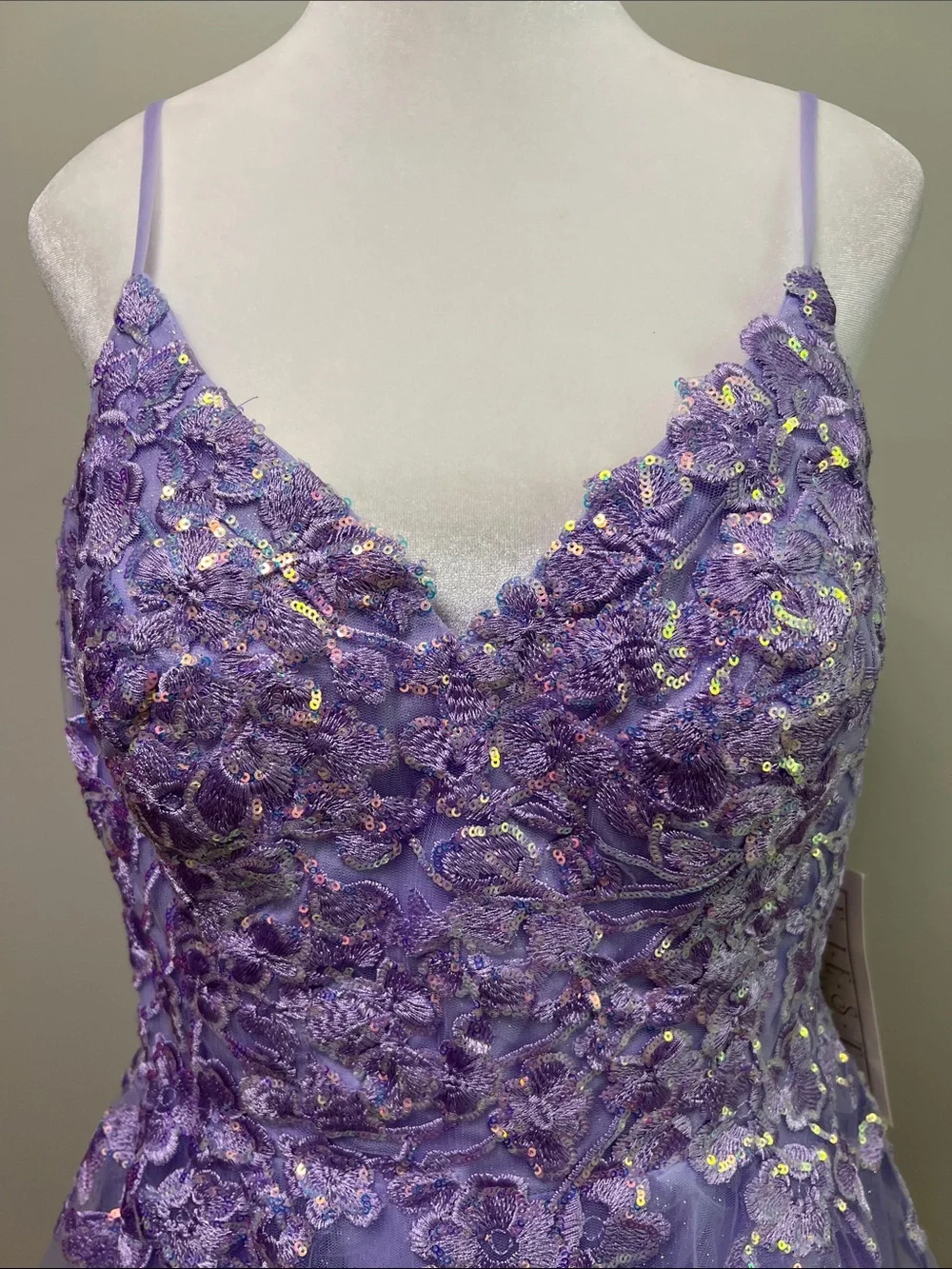 NWT Fiesta Fashion Lavender Lace Tulle Homecoming Dress XL Short Cocktail Prom